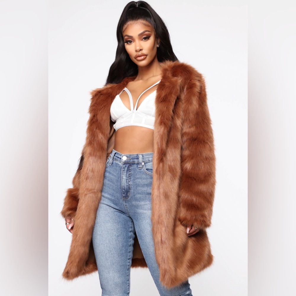 Fashion Nova Brown Fur Jacket
